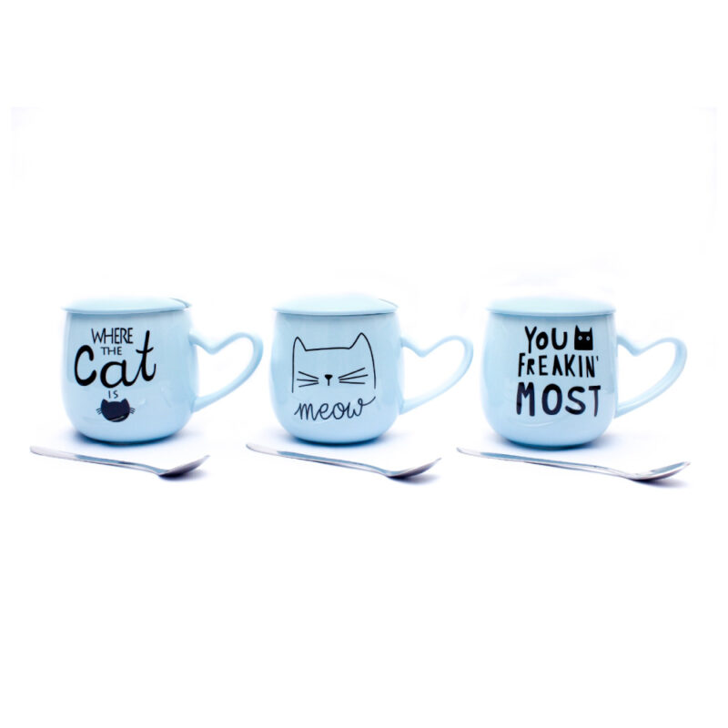 TAZAS CON FRASES DE  GATO KT-302